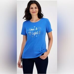 Holiday Lane Women's Love & Light Short-Sleeve Top